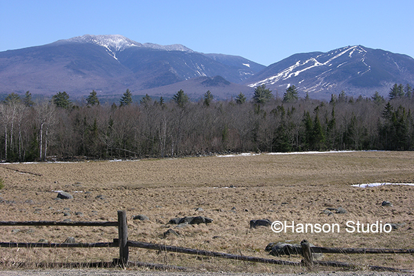 Sugar Hill, NH - Pasture and Mt. Lafayette - Spring